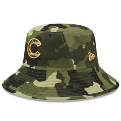 Camo Chicago Cubs New Era 2022 Armed Forces Day Bucket Hat