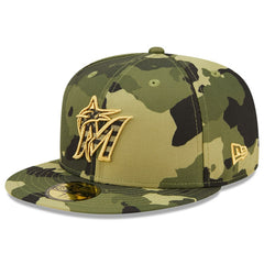Camo Miami Marlins New Era 2022 Armed Forces Day On-Field 59FIFTY Fitted Hat