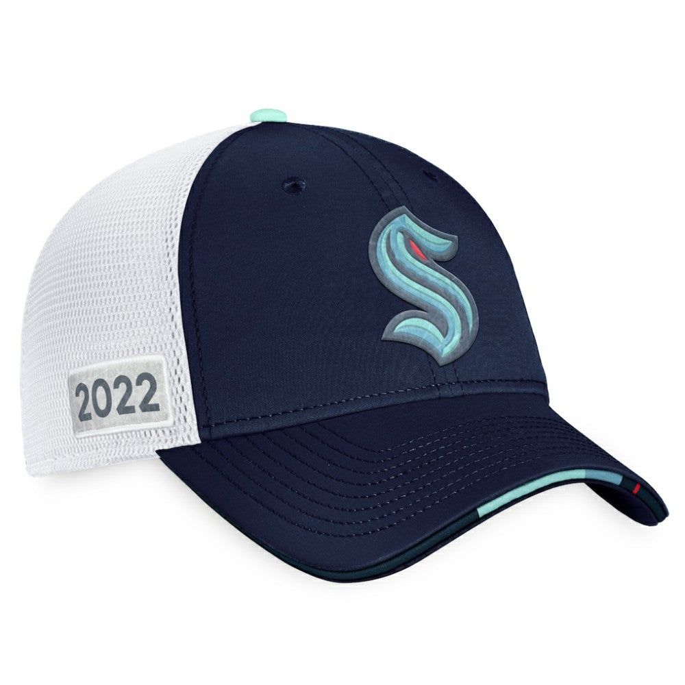 NHL Seattle Kraken Fanatics 2022 NHL Draft Authentic Pro On Stage Trucker Adjustable Hat