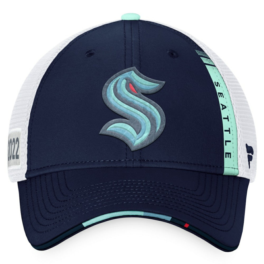 NHL Seattle Kraken Fanatics 2022 NHL Draft Authentic Pro On Stage Trucker Adjustable Hat
