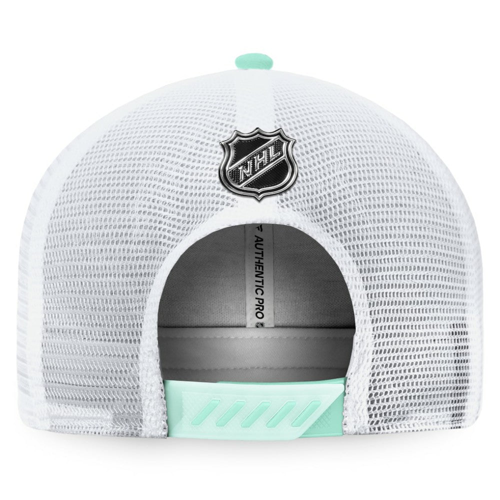 NHL Seattle Kraken Fanatics 2022 NHL Draft Authentic Pro On Stage Trucker Adjustable Hat