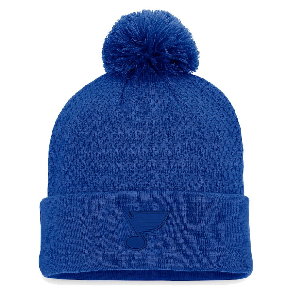 NHL St. Louis Blues Fanatics Women's Authentic Pro Road Cuffed Knit Hat with Pom