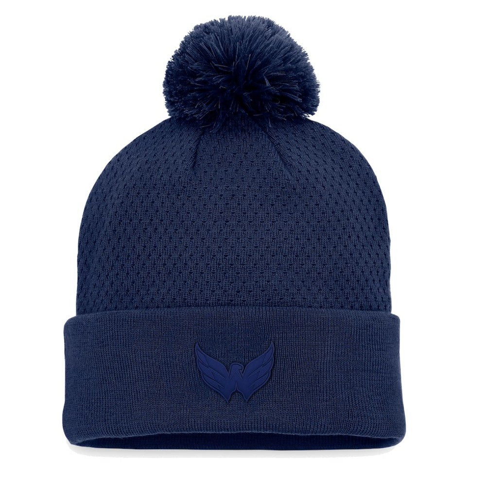 NHL Washington Capitals Fanatics Women's Authentic Pro Road Cuffed Knit Hat with Pom