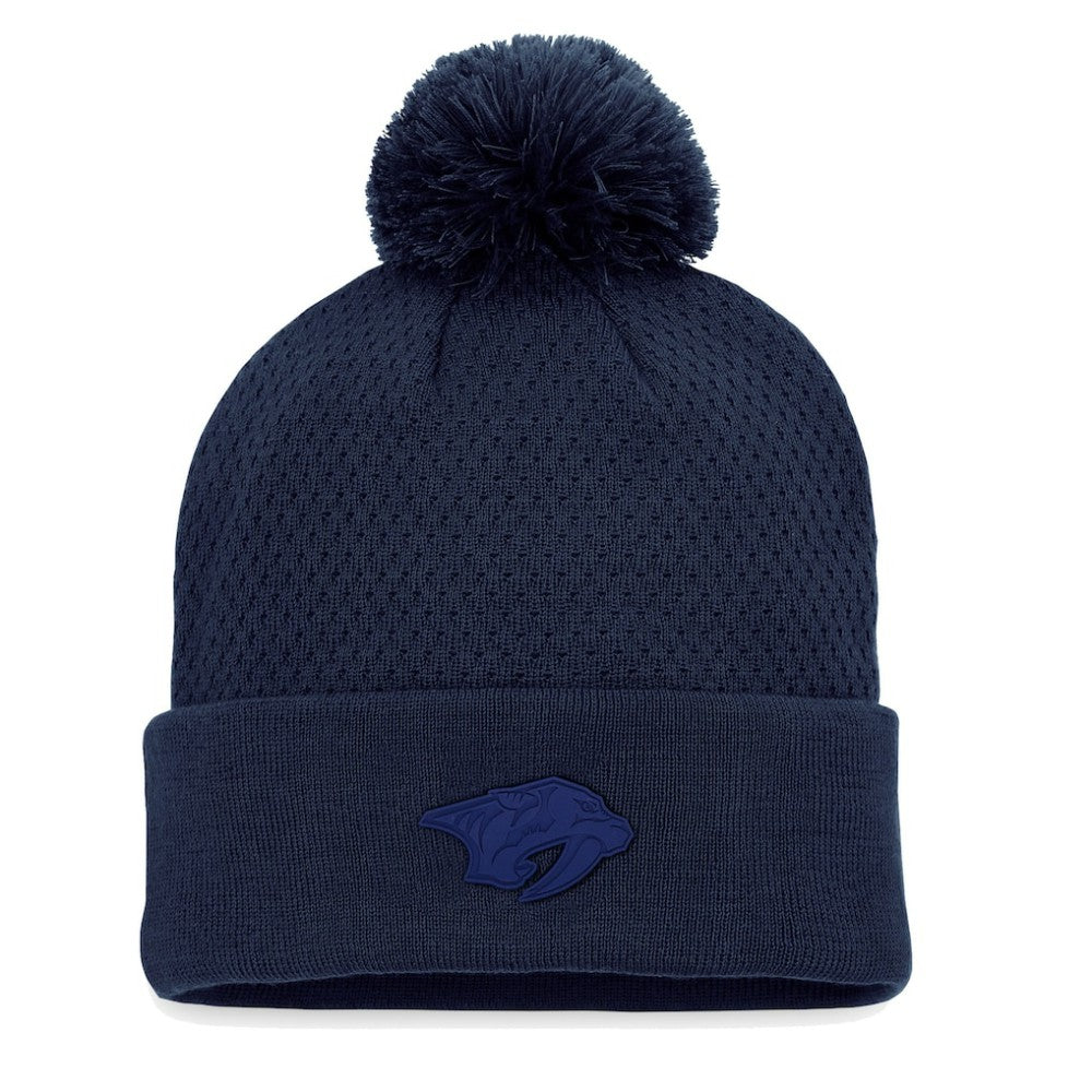 NHL Nashville Predators Fanatics Women's Authentic Pro Road Cuffed Knit Hat with Pom