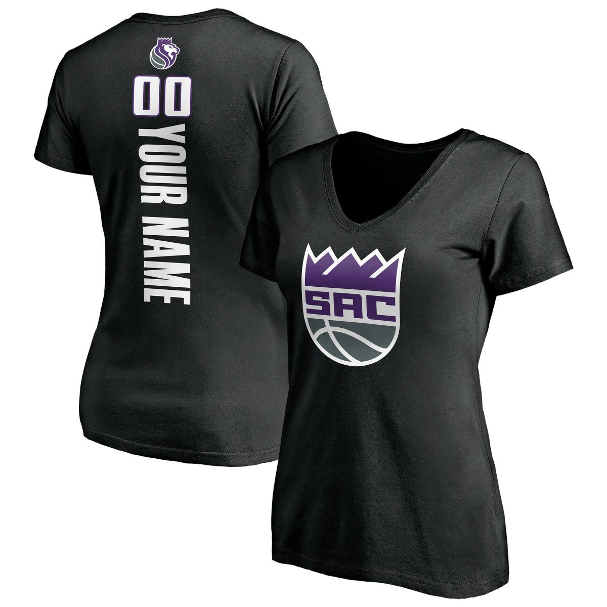 Sacramento Kings Women's Personalized Playmaker Team V-Neck T-Shirt
