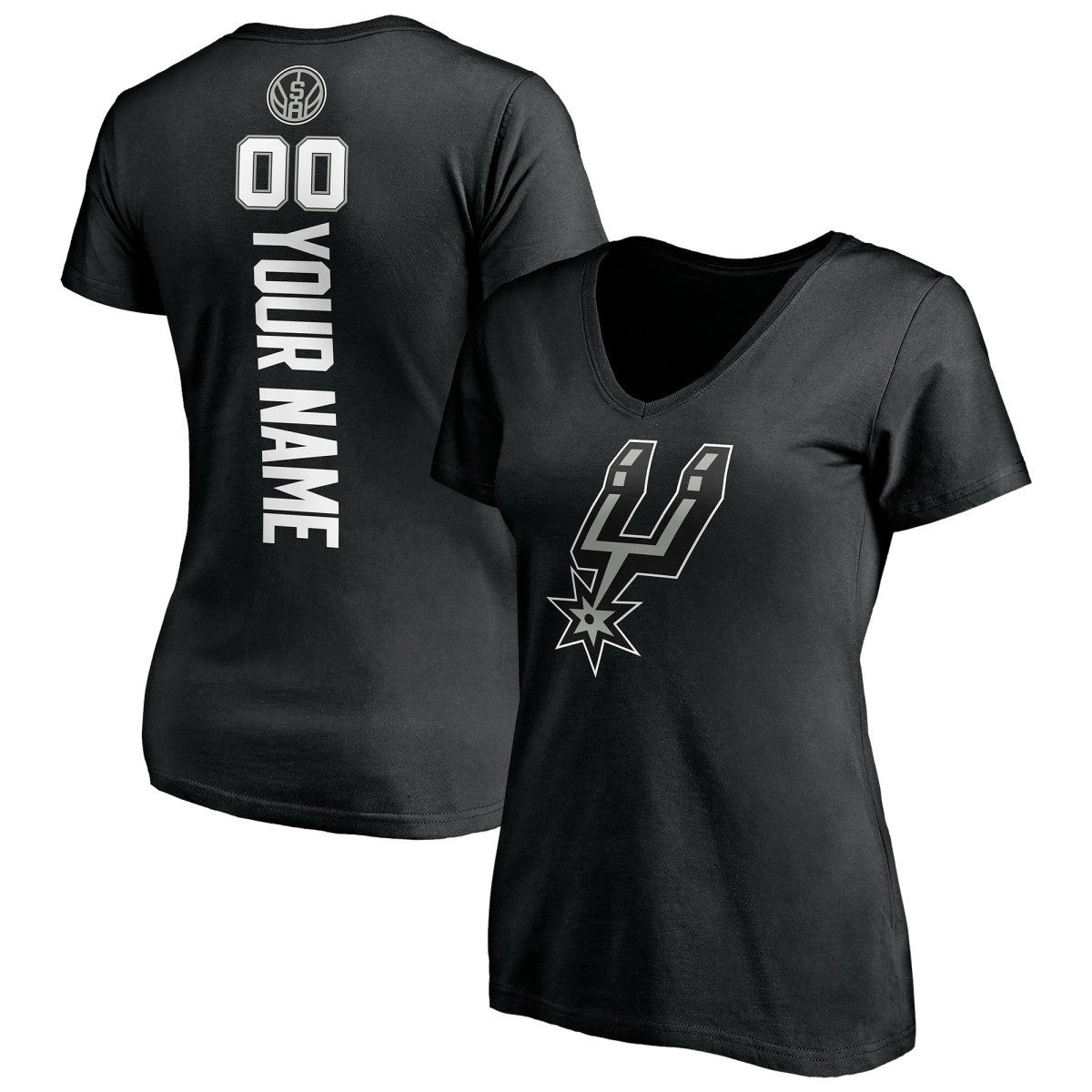 San Antonio Spurs Women's Personalized Playmaker Team V-Neck T-Shirt