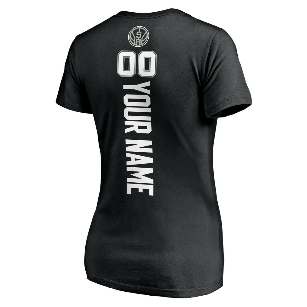 San Antonio Spurs Women's Personalized Playmaker Team V-Neck T-Shirt
