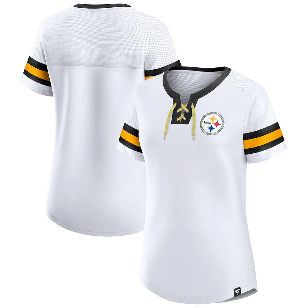 Women's Sunday Best Lace-Up T-Shirt - Pittsburgh Steelers T-shirts