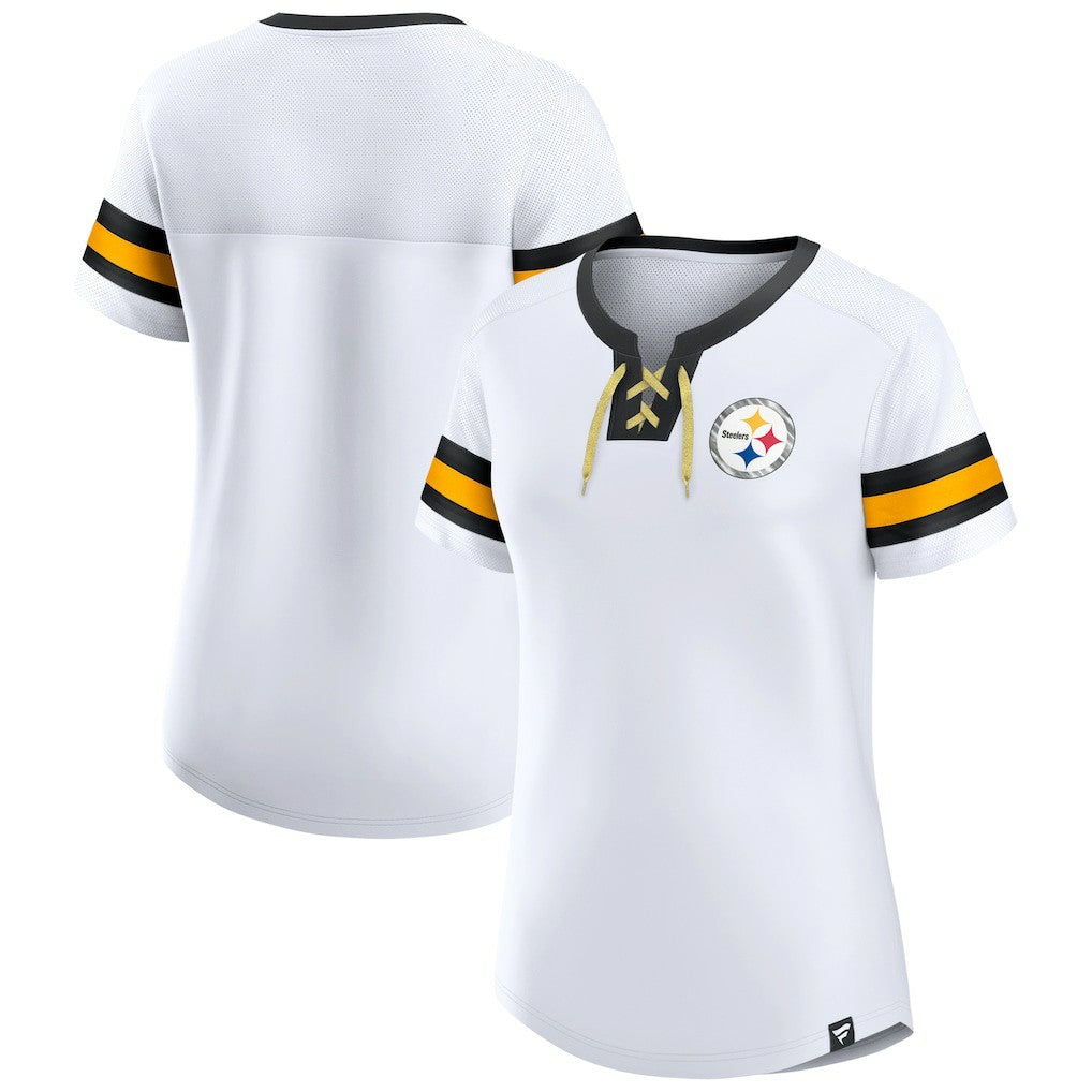 Women's Sunday Best Lace-Up T-Shirt - Pittsburgh Steelers T-shirts