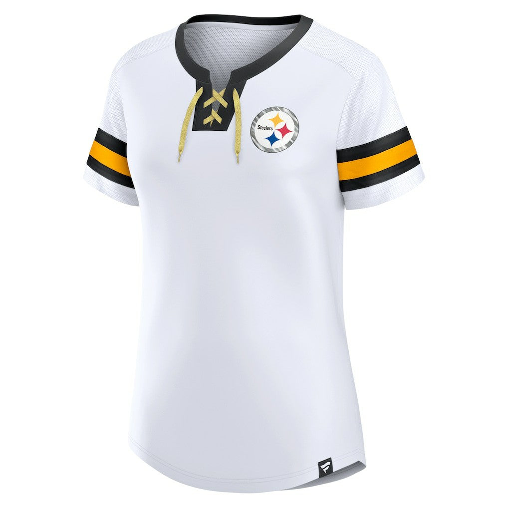 Women's Sunday Best Lace-Up T-Shirt - Pittsburgh Steelers T-shirts