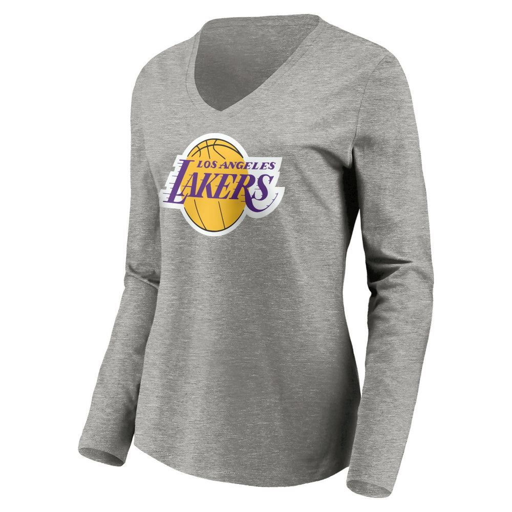 LeBron James Los Angeles Lakers Women's #6 Playmaker Name & Number Long Sleeve V-Neck T-Shirt