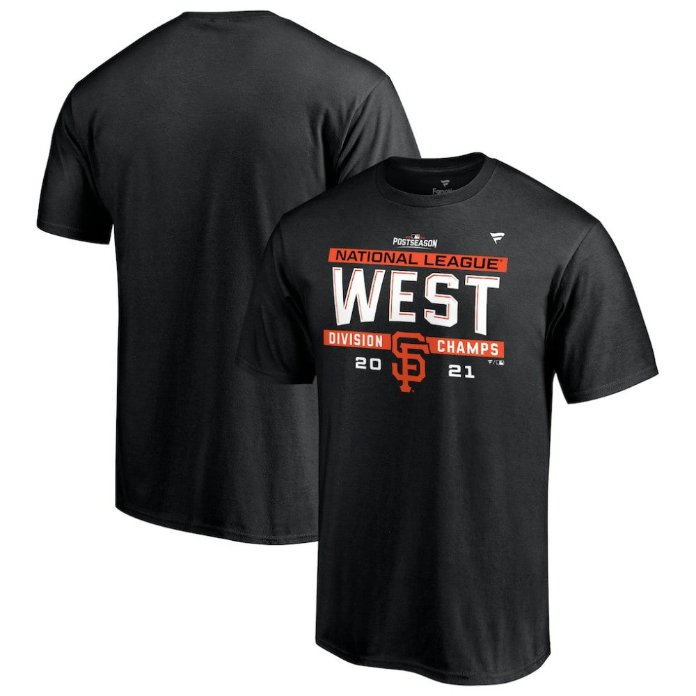Black San Francisco Giants Fanatics 2021 NL West Division Champions Locker Room T-Shirt