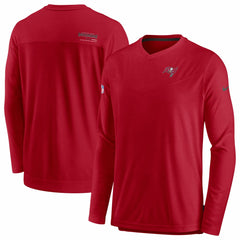 Sideline Coach Chevron Lock Up Long Sleeve V-Neck Performance T-Shirt - Tampa Bay Buccaneers T-shirts