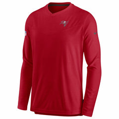 Sideline Coach Chevron Lock Up Long Sleeve V-Neck Performance T-Shirt - Tampa Bay Buccaneers T-shirts