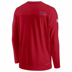 Sideline Coach Chevron Lock Up Long Sleeve V-Neck Performance T-Shirt - Tampa Bay Buccaneers T-shirts