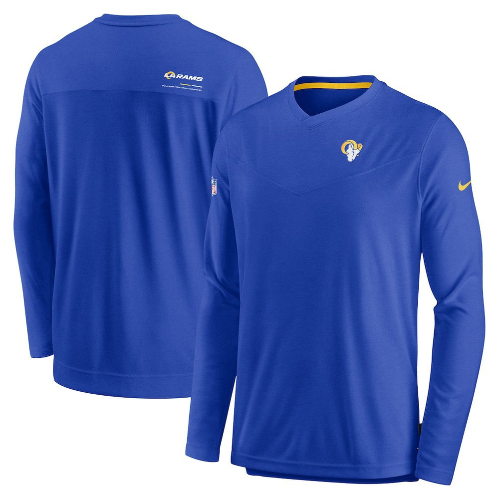 Sideline Coach Chevron Lock Up Long Sleeve V-Neck Performance T-Shirt - Los Angeles Rams T-shirts