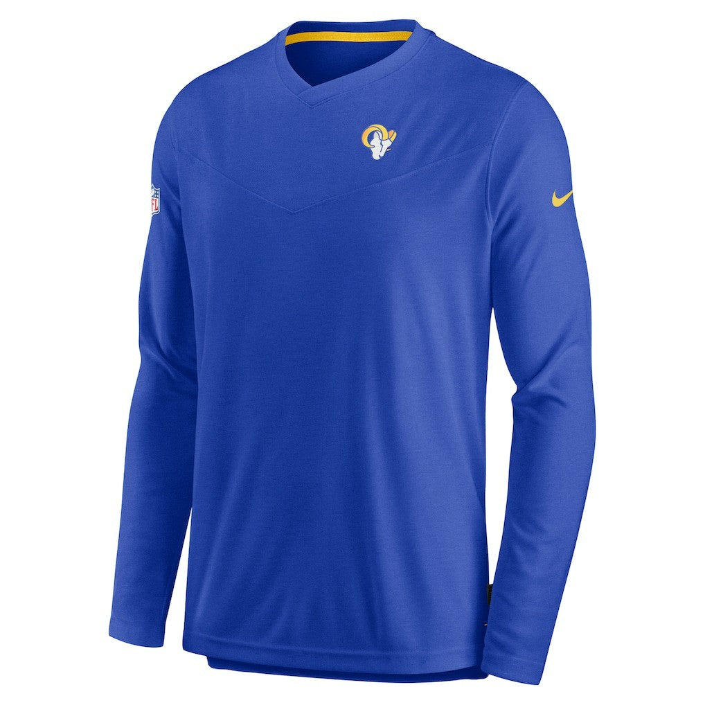 Sideline Coach Chevron Lock Up Long Sleeve V-Neck Performance T-Shirt - Los Angeles Rams T-shirts