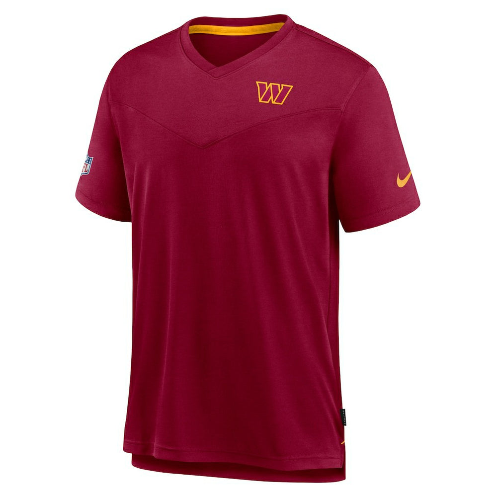 Sideline Coach Chevron Lock Up Logo V-Neck Performance T-Shirt - Washington Commanders T-shirts