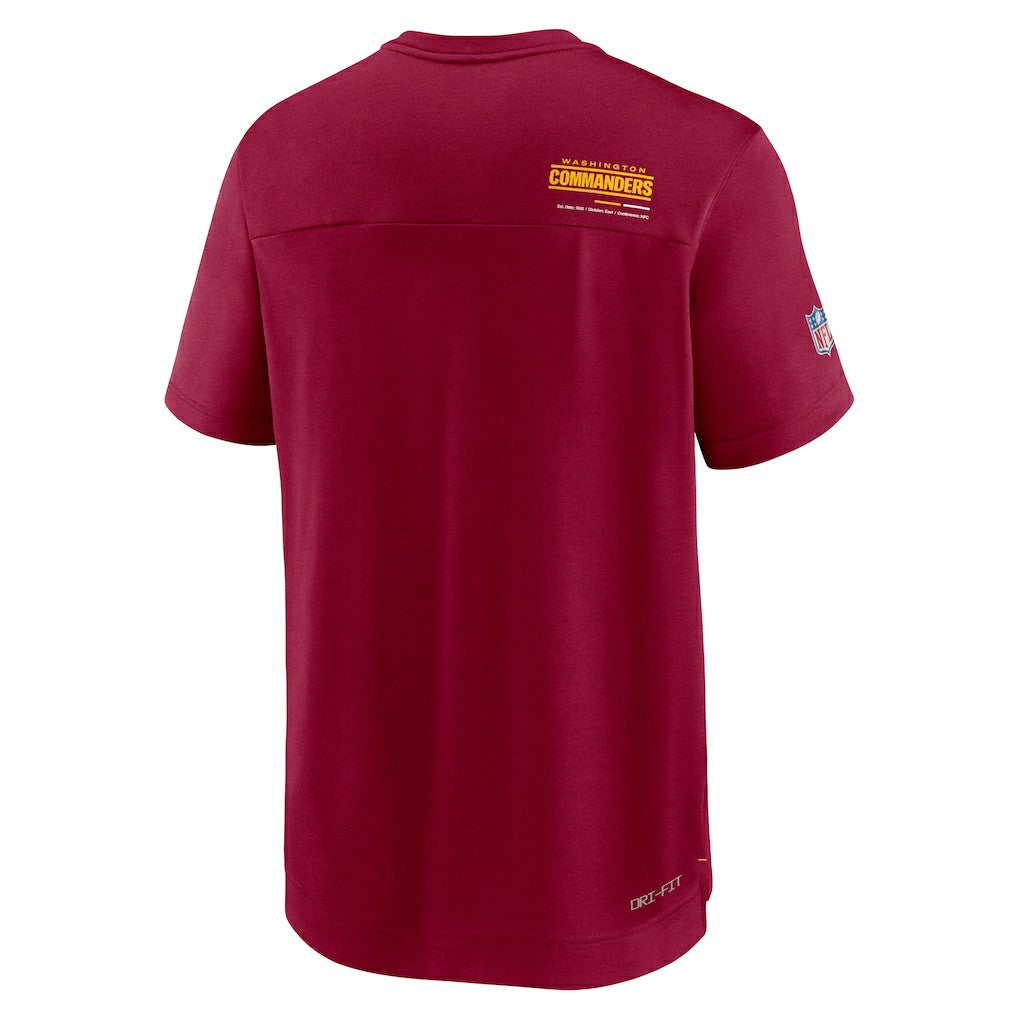 Sideline Coach Chevron Lock Up Logo V-Neck Performance T-Shirt - Washington Commanders T-shirts