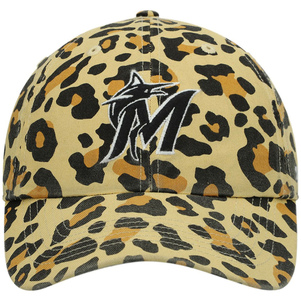 Tan Miami Marlins '47 Women's Bagheera Cheetah Clean up Adjustable Hat