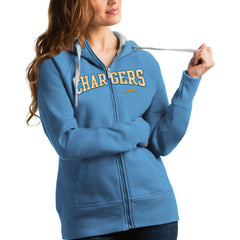 Antigua Women's Wordmark Victory Full-Zip Hoodie - Los Angeles Chargers Hoodies