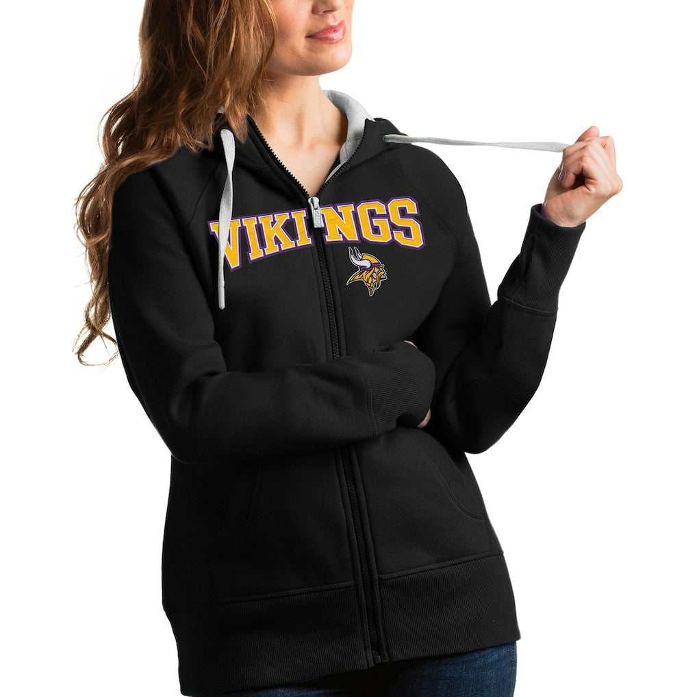 Antigua Women's Wordmark Victory Full-Zip Hoodie - Minnesota Vikings Hoodies