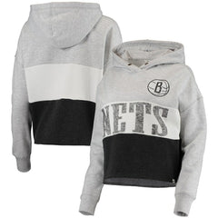 47 brand Brooklyn Nets '47 Women's Lizzy Cutoff Pullover Hoodie
