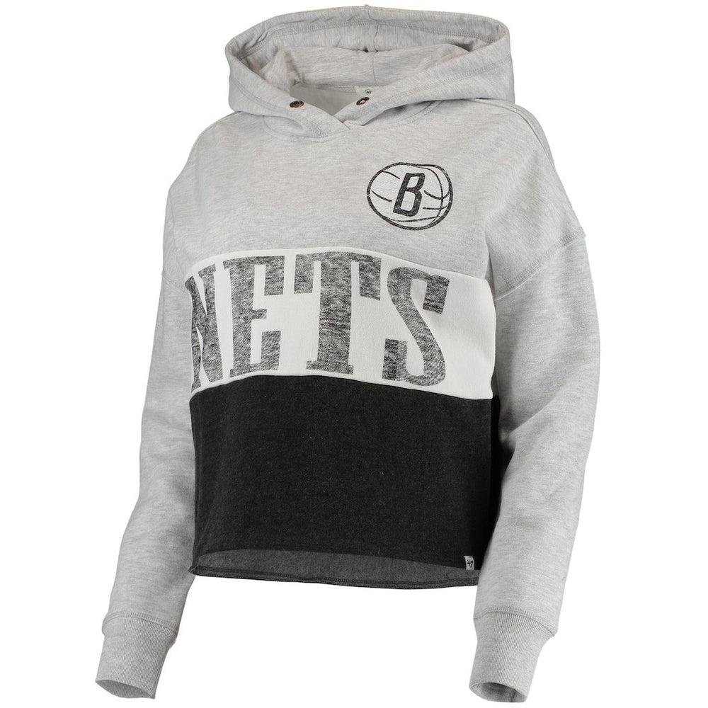 47 brand Brooklyn Nets '47 Women's Lizzy Cutoff Pullover Hoodie