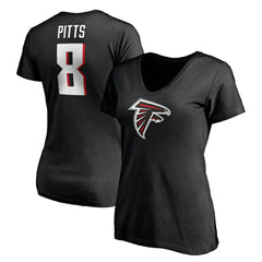 Kyle Pitts  Women's Player Icon Name & Number V-Neck T-Shirt - Atlanta Falcons T-shirts