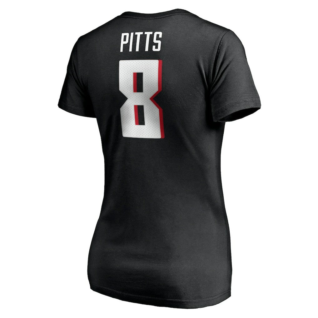 Kyle Pitts  Women's Player Icon Name & Number V-Neck T-Shirt - Atlanta Falcons T-shirts