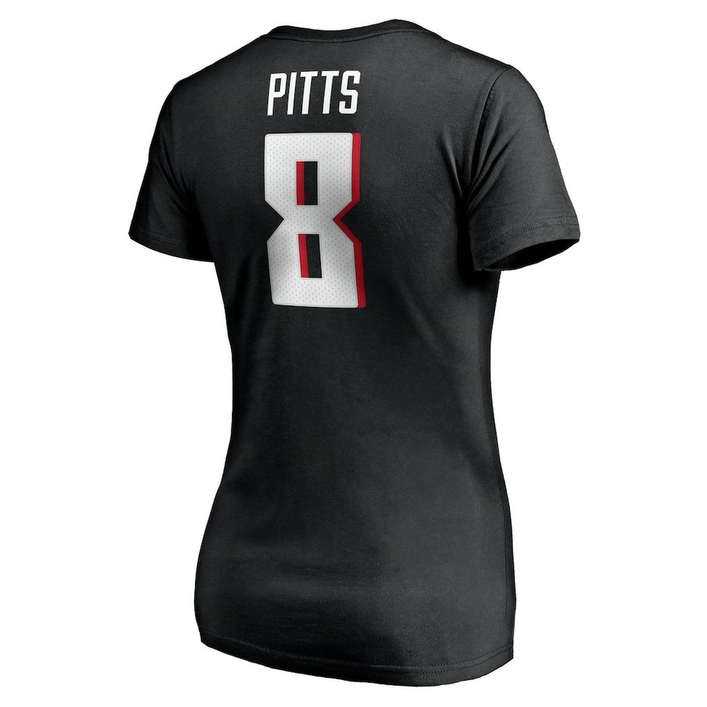 Kyle Pitts  Women's Player Icon Name & Number V-Neck T-Shirt - Atlanta Falcons T-shirts