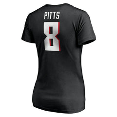 Kyle Pitts  Women's Player Icon Name & Number V-Neck T-Shirt - Atlanta Falcons T-shirts