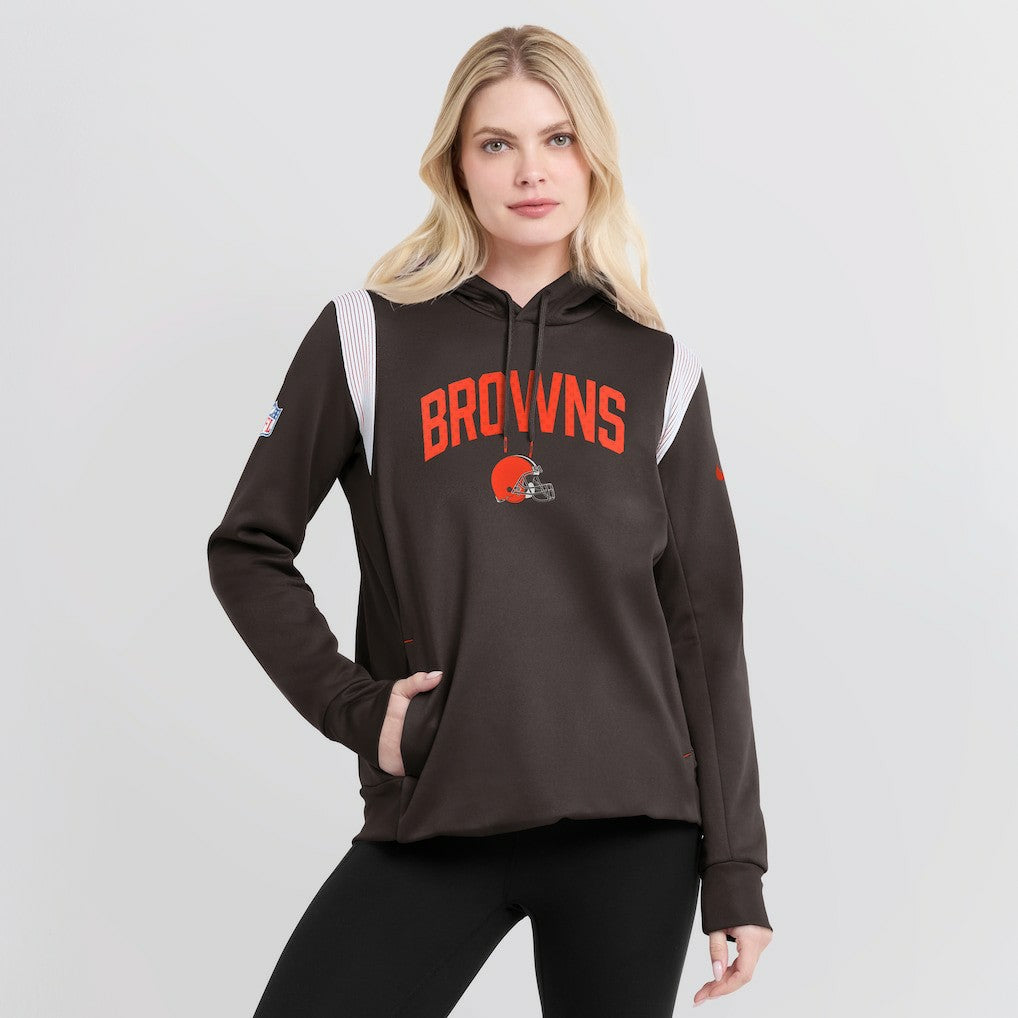 Women's Sideline Stack Performance Pullover Hoodie - Cleveland Browns Hoodies
