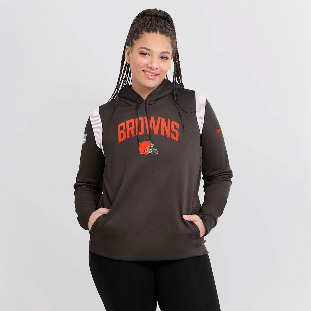 Women's Sideline Stack Performance Pullover Hoodie - Cleveland Browns Hoodies