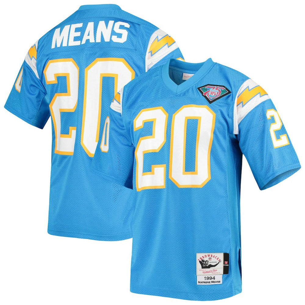 Natrone Means  1994 Authentic Throwback Retired Player Jersey - Los Angeles Chargers Jerseys