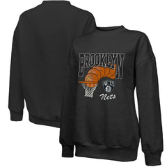 Brooklyn Nets Majestic Threads Women's Bank Shot Pullover Tri-Blend Sweatshirt