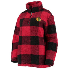 NHL Chicago Blackhawks G-III 4Her by Carl Banks Women's Plaid Sherpa Quarter-Zip Jacket