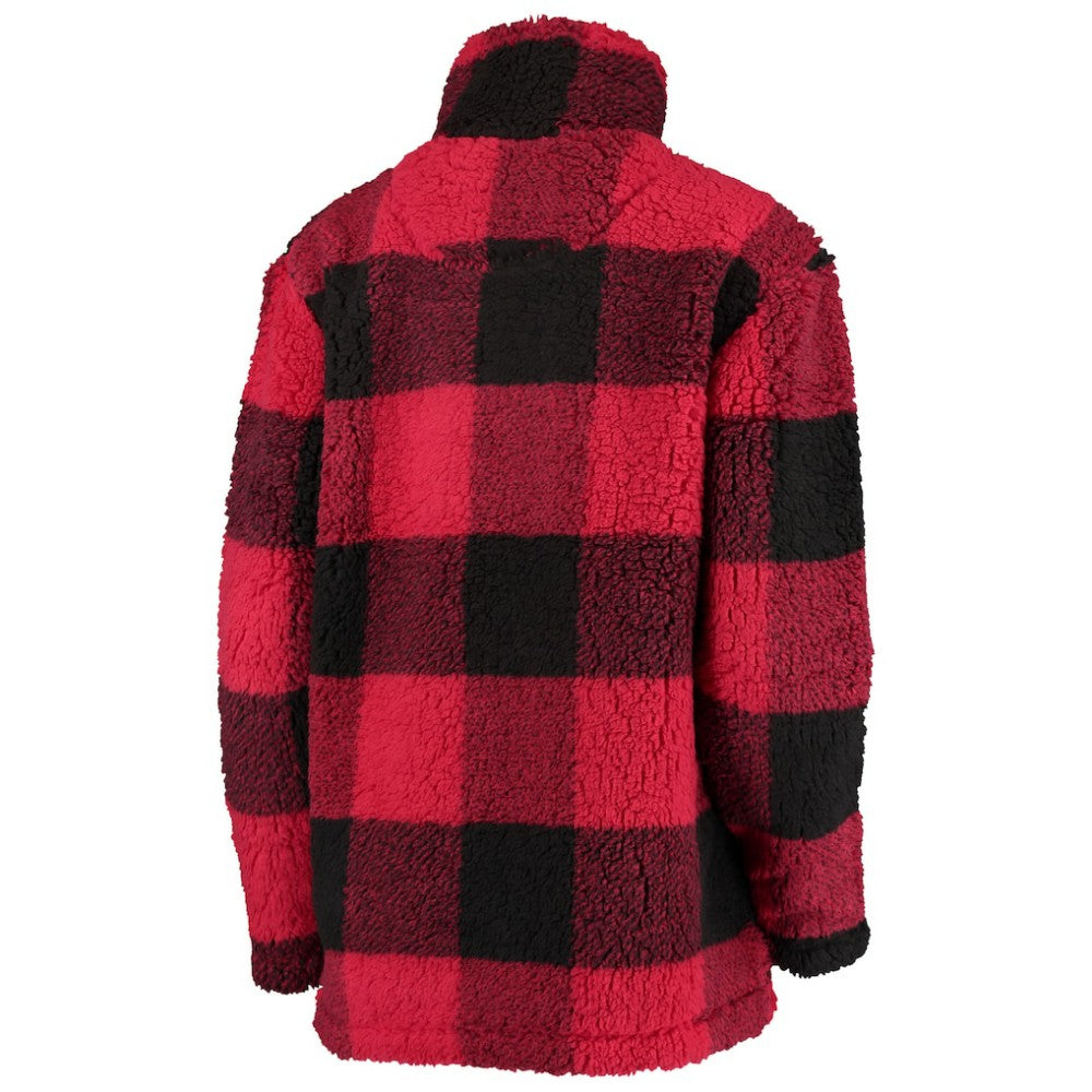 NHL Chicago Blackhawks G-III 4Her by Carl Banks Women's Plaid Sherpa Quarter-Zip Jacket