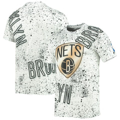 Brooklyn Nets FISLL Gold Foil Splatter Print T-Shirt