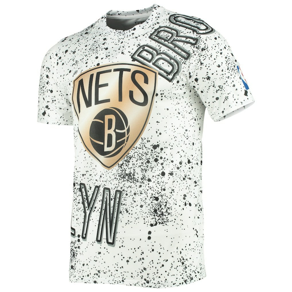 Brooklyn Nets FISLL Gold Foil Splatter Print T-Shirt