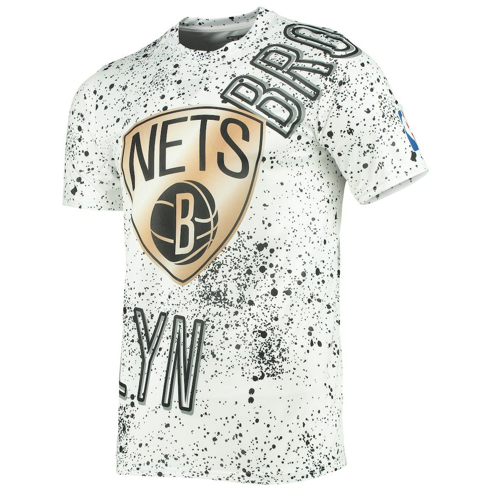 Brooklyn Nets FISLL Gold Foil Splatter Print T-Shirt