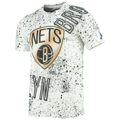 Brooklyn Nets FISLL Gold Foil Splatter Print T-Shirt