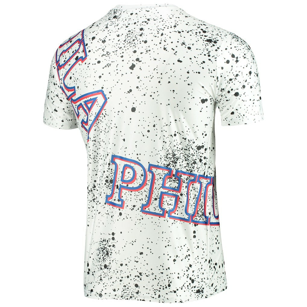 Philadelphia 76ers FISLL Gold Foil Splatter Print T-Shirt
