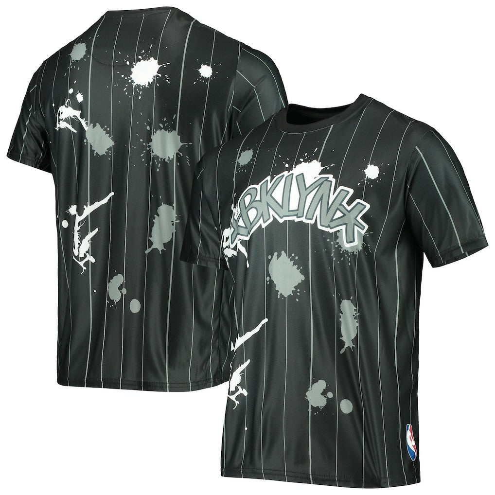 Brooklyn Nets FISLL Striped Splatter T-Shirt