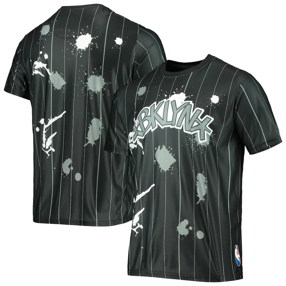 Brooklyn Nets FISLL Striped Splatter T-Shirt