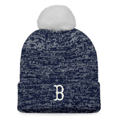 Navy/White Boston Red Sox Fanatics Women's Iconic Cuffed Knit Hat with Pom