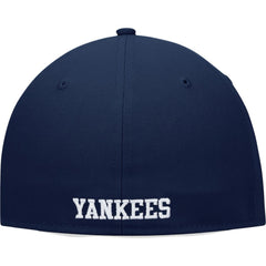 White/Navy New York Yankees Fanatics Iconic Color Blocked Fitted Hat