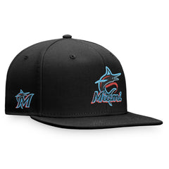 Black Miami Marlins Fanatics Iconic Team Patch Fitted Hat