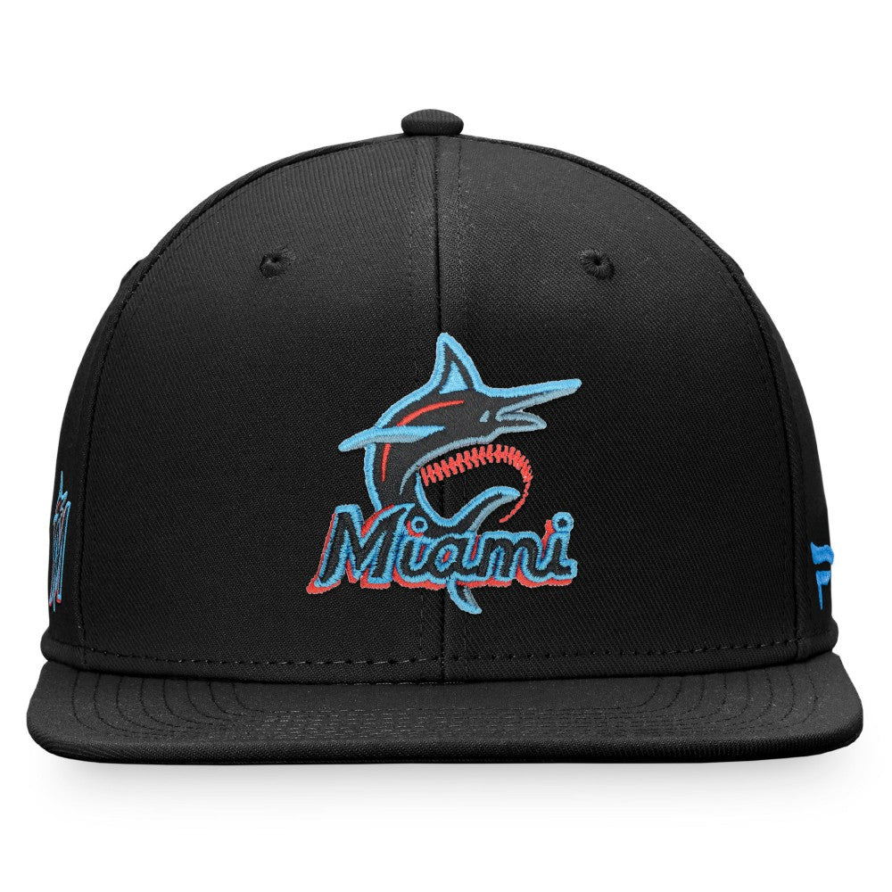 Black Miami Marlins Fanatics Iconic Team Patch Fitted Hat