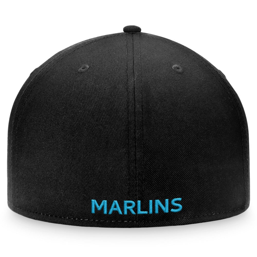 Black Miami Marlins Fanatics Iconic Team Patch Fitted Hat